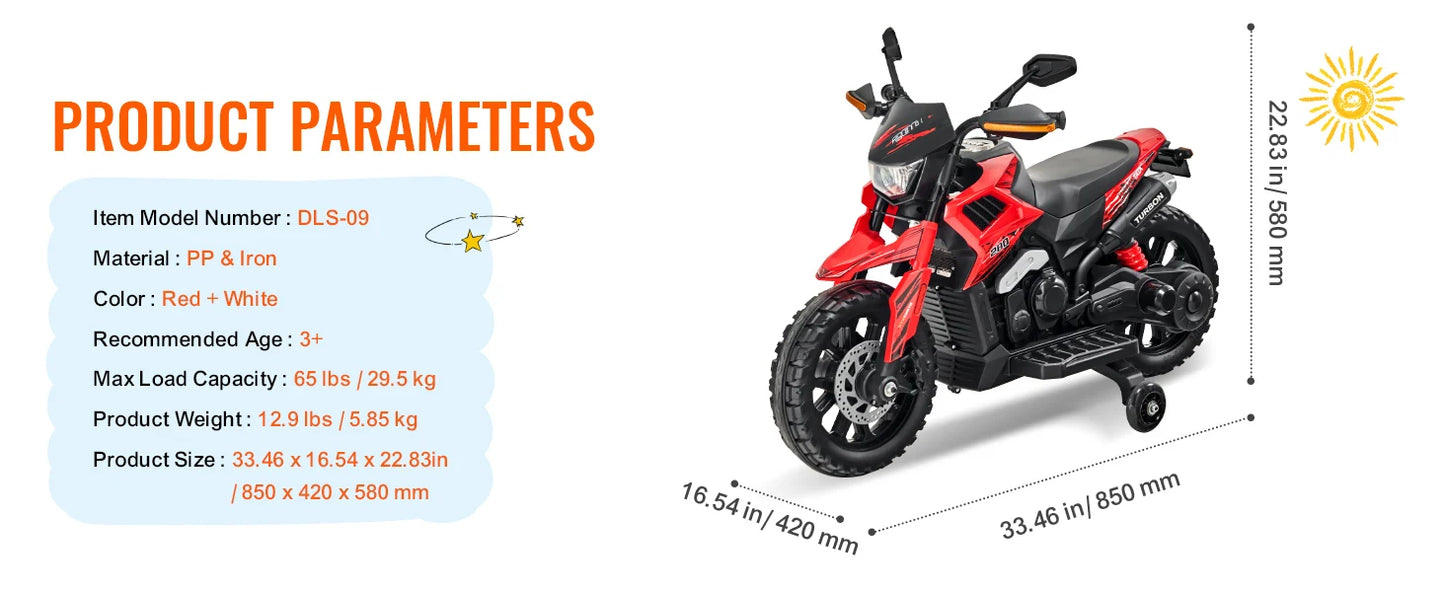 Motorcycle with Detachable Wheel Headlight Music Bluetooth for Boys Gifts