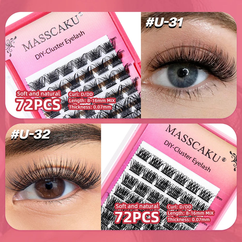 MAASCAKU New Style 8-16mm Mix Length Handmade Makeup Eyelash D/DD Curl Natural Korean PBT Fiber