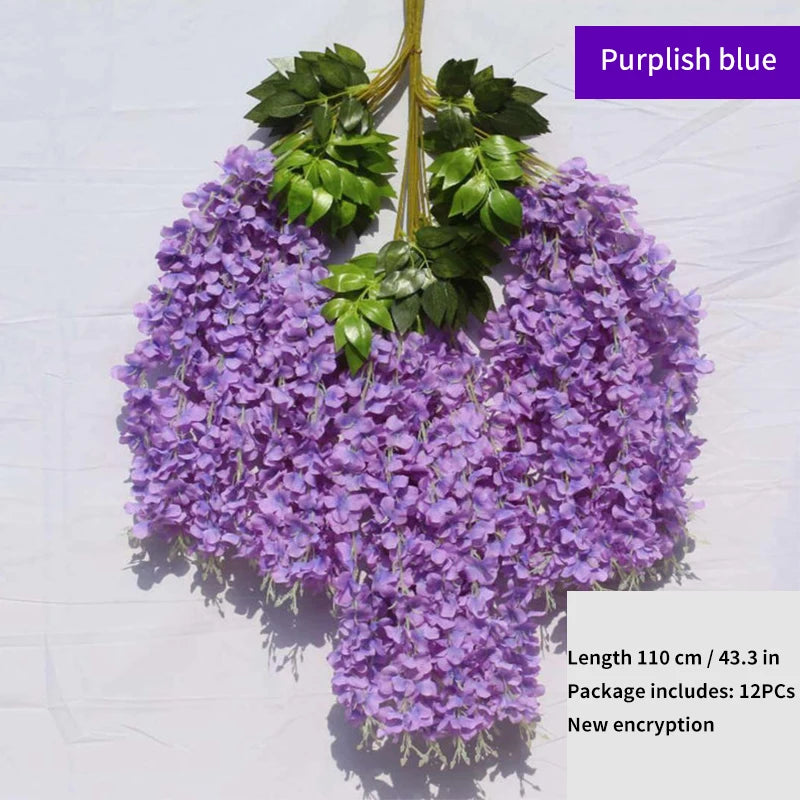 Artificial Wisteria Flower Rattan Wreath