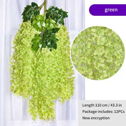 Artificial Wisteria Flower Rattan Wreath