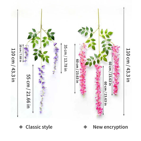 Artificial Wisteria Flower Rattan Wreath