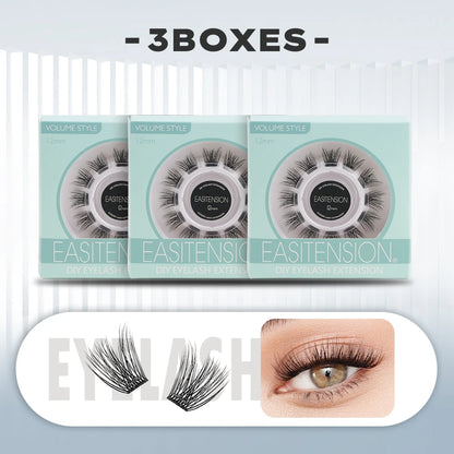 EASITENSION  9 Styles DIY Cluster Eyelash Extension Faux Mink  Natural Dovetail