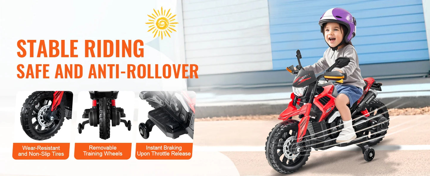 Motorcycle with Detachable Wheel Headlight Music Bluetooth for Boys Gifts