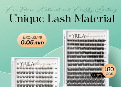 VYRILA 3D Wispy Individual Lashes Fluffy Natural 8-16mm D Curl