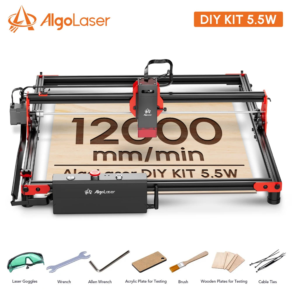 Algolaser DIY KIT 20W Powerful Laser Engraver Cutter Tools Metal Glass Wifi/PC Wood CNC Lase Engraving Cutting Machine Printer