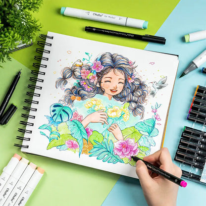 72 Alcohol Art Markers Refillable Dual Tips