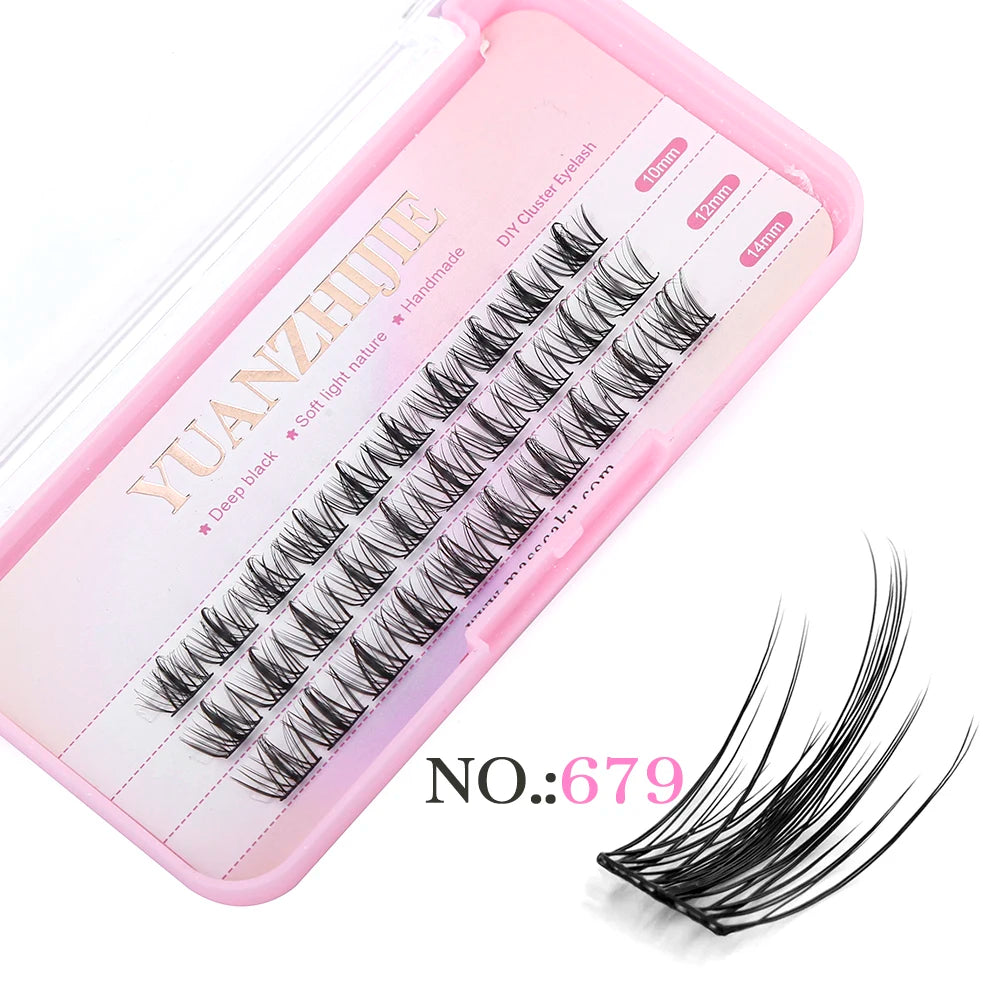 YUANZHIJIE Dramatic Eyelashes Bundles Soft Premium Mink Individual DIY Clusters Lashes