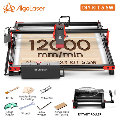 Algolaser DIY KIT 20W Powerful Laser Engraver Cutter Tools Metal Glass Wifi/PC Wood CNC Lase Engraving Cutting Machine Printer