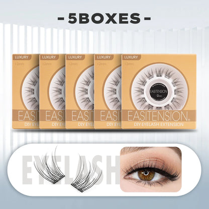 EASITENSION  9 Styles DIY Cluster Eyelash Extension Faux Mink  Natural Dovetail