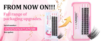 YUANZHIJIE Dramatic Eyelashes Bundles Soft Premium Mink Individual DIY Clusters Lashes