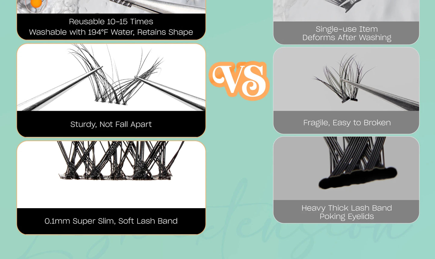 VYRILA 3D Wispy Individual Lashes Fluffy Natural 8-16mm D Curl