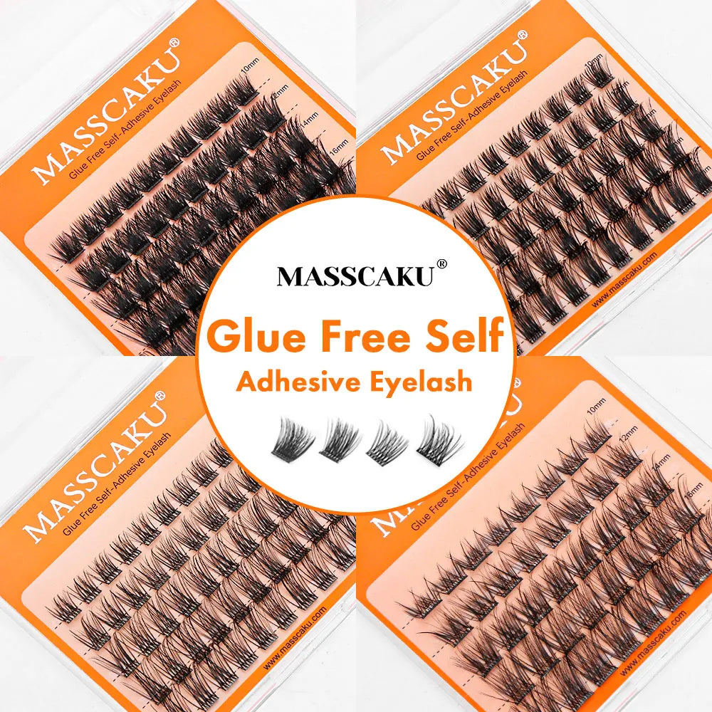 MASSCAKU DIY Self-Adhesive Cluster Lashes 5Rows/Box  Reusable