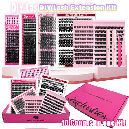 6 Boxes Lash Cluster Extensions 30D40D50D60D80D100D & Wide Stem Lashes