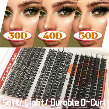 6 Boxes Lash Cluster Extensions 30D40D50D60D80D100D & Wide Stem Lashes