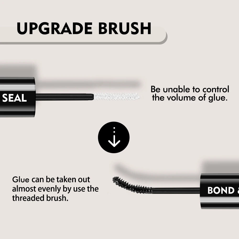 EASITENSION Glue False Eyelashes 2 In 1 Bond and Seal Lash Glue ,Waterproof Long Lasting