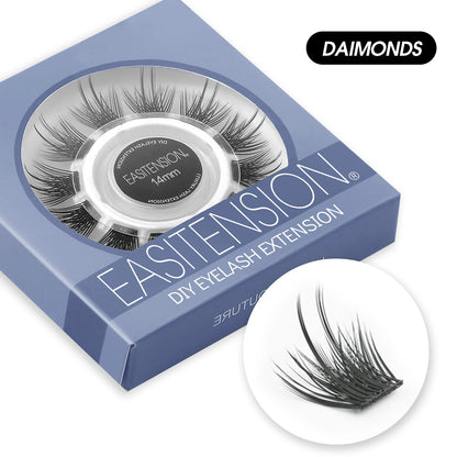 EASITENSION  9 Styles DIY Cluster Eyelash Extension Faux Mink  Natural Dovetail