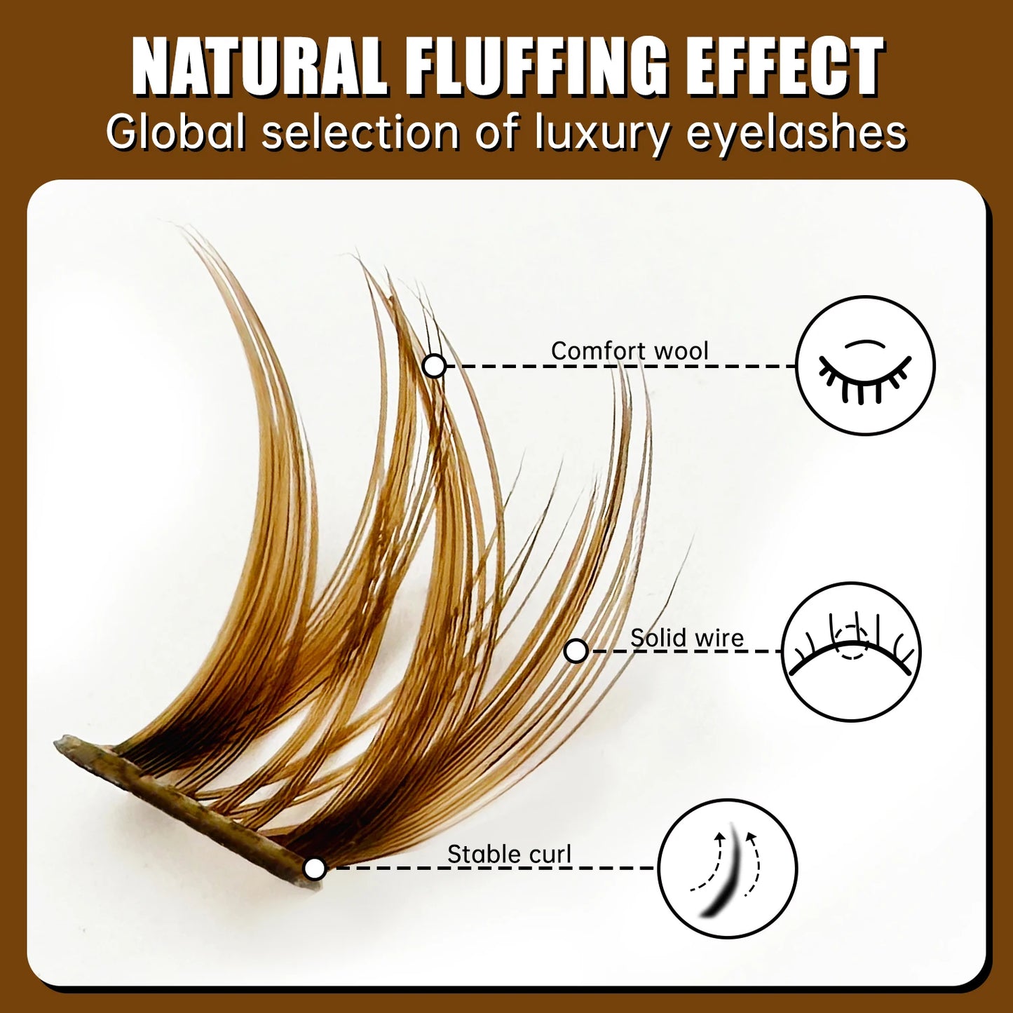 ABONNIE Dark Brown 40D 60D Diy Cluster Lashes Heat Bonded