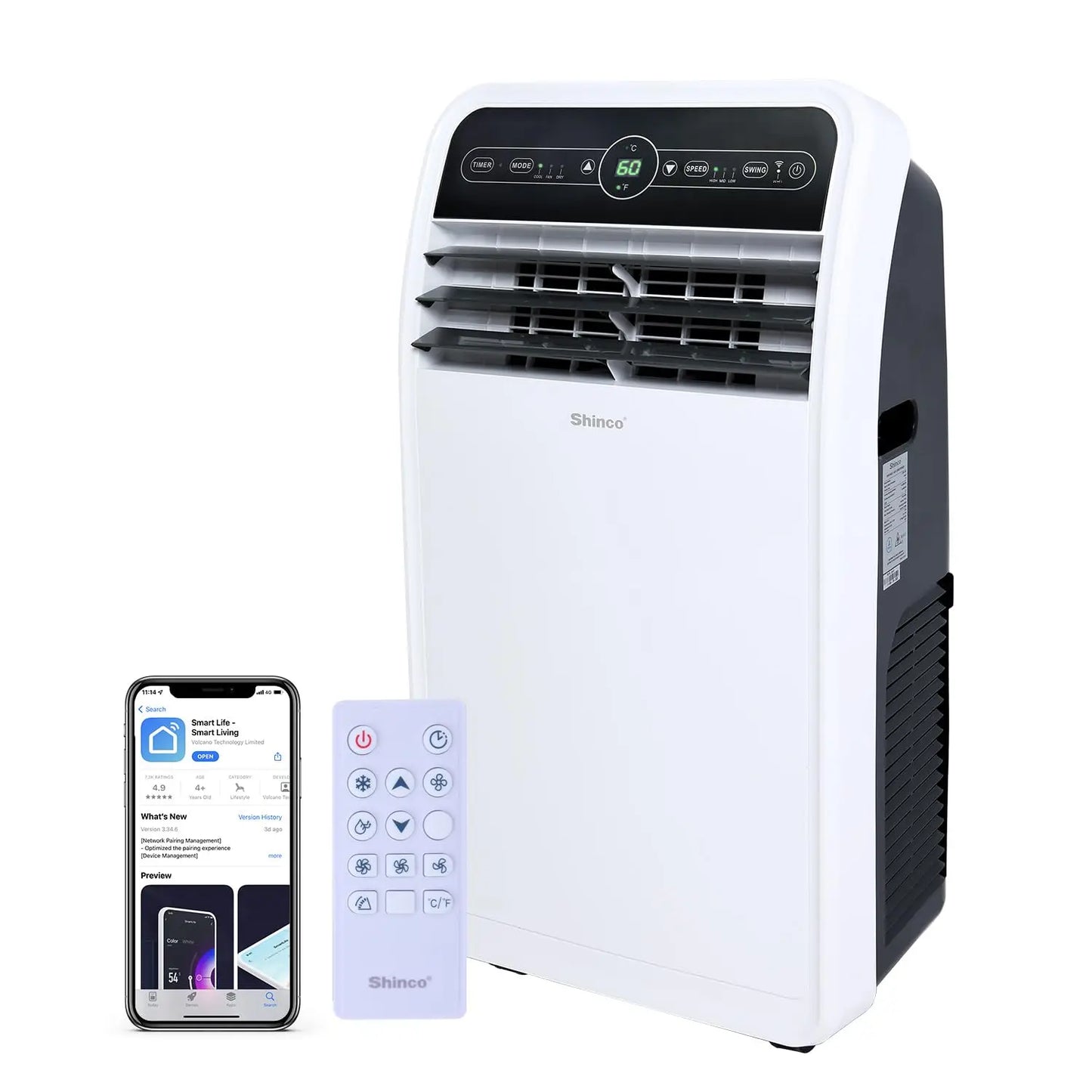 12,000 BTU Smart Wi-Fi Portable Air Conditioner