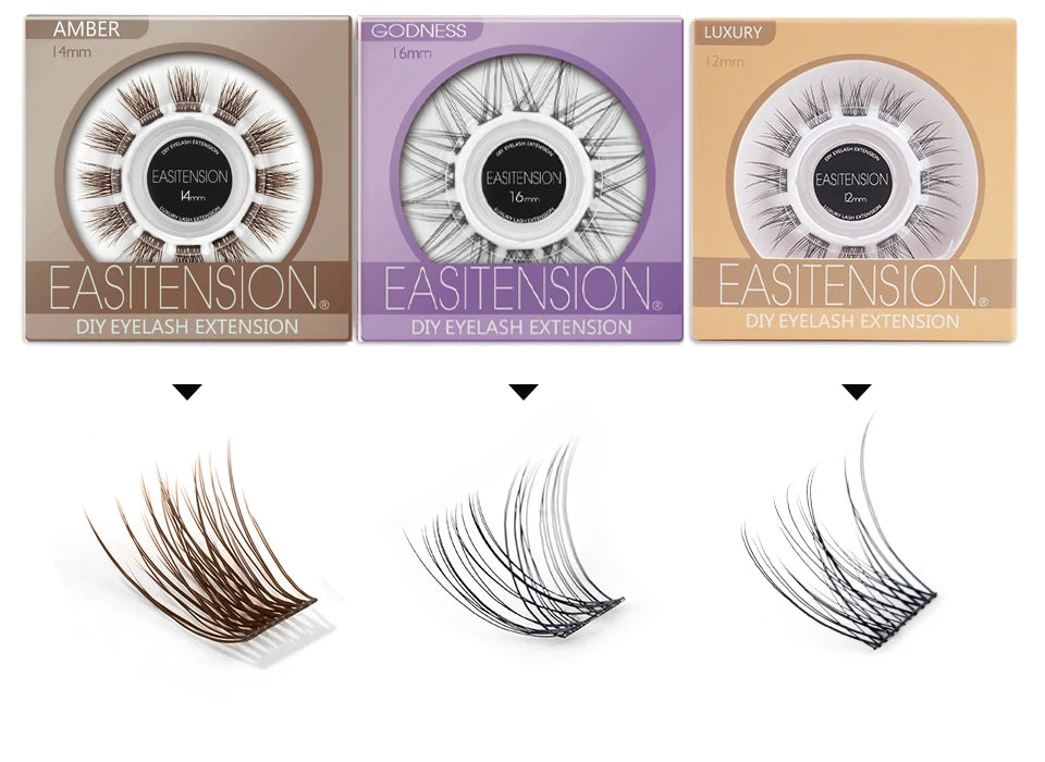 EASITENSION  9 Styles DIY Cluster Eyelash Extension Faux Mink  Natural Dovetail