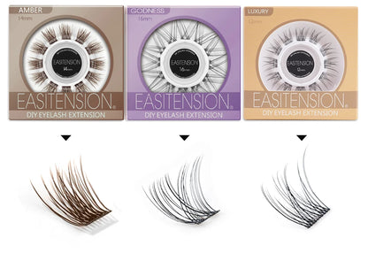 EASITENSION  9 Styles DIY Cluster Eyelash Extension Faux Mink  Natural Dovetail