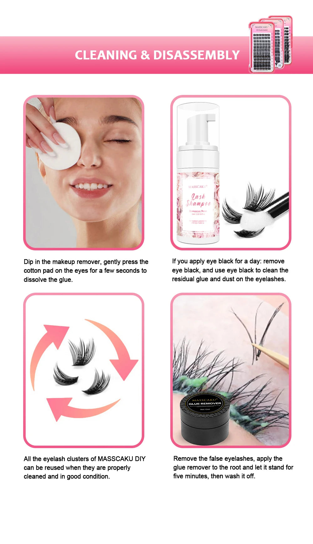 MAASCAKU New Style 8-16mm Mix Length Handmade Makeup Eyelash D/DD Curl Natural Korean PBT Fiber