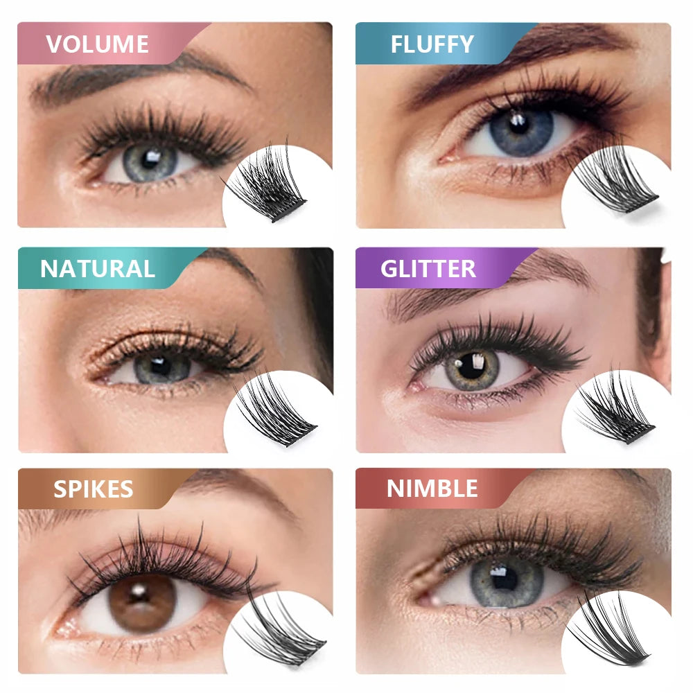YUANZHIJIE Dramatic Eyelashes Bundles Soft Premium Mink Individual DIY Clusters Lashes