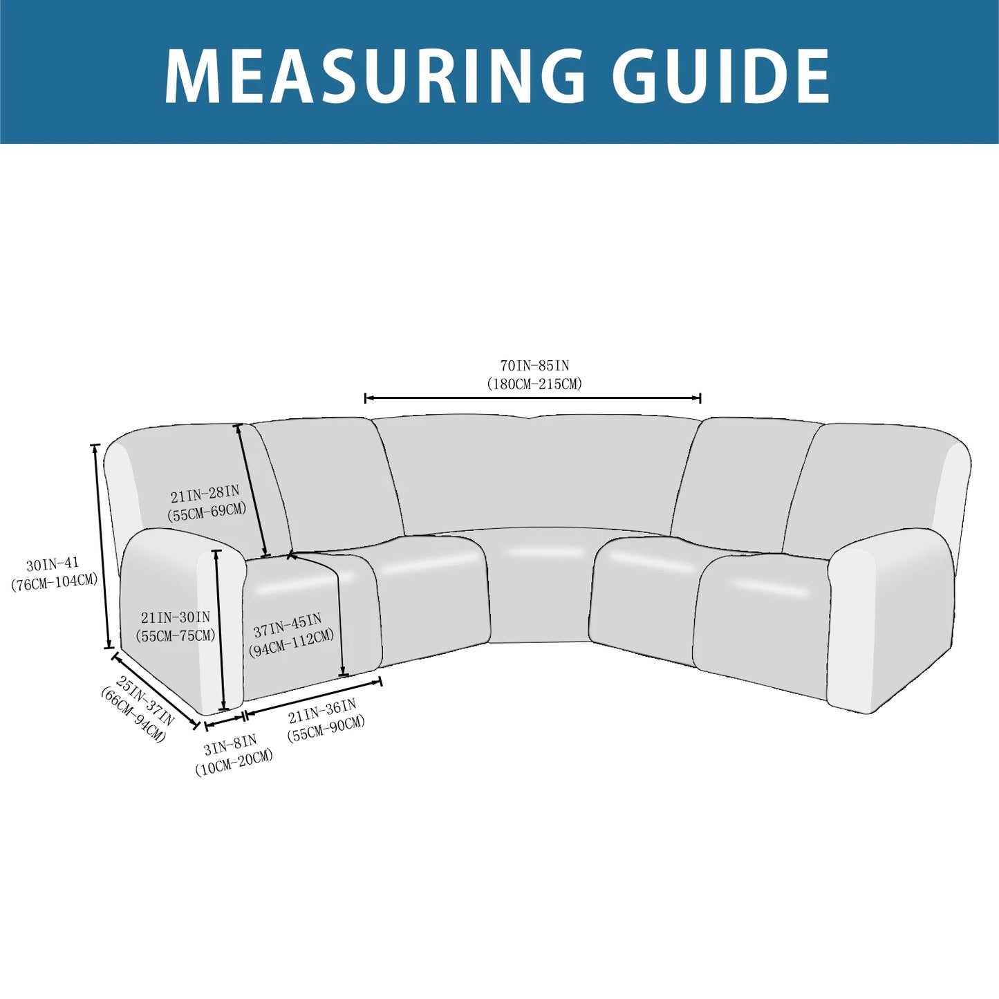 5 Seater Recliner Cover 7 Pcs