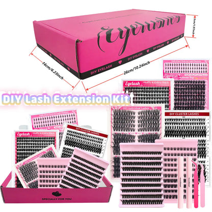 6 Boxes Lash Cluster Extensions 30D40D50D60D80D100D & Wide Stem Lashes