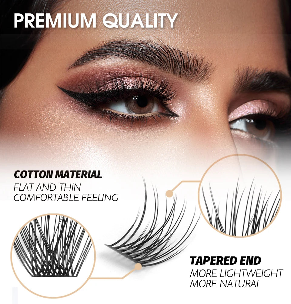 EASITENSION  9 Styles DIY Cluster Eyelash Extension Faux Mink  Natural Dovetail