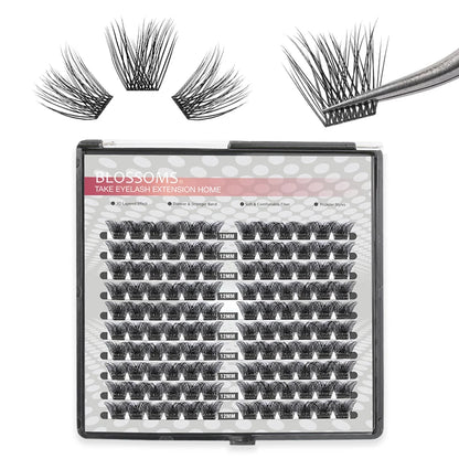 ETVITE DIY Cluster Lashes Fluffy Volume Eyelash Extension Natural Bundles Individual Lashes