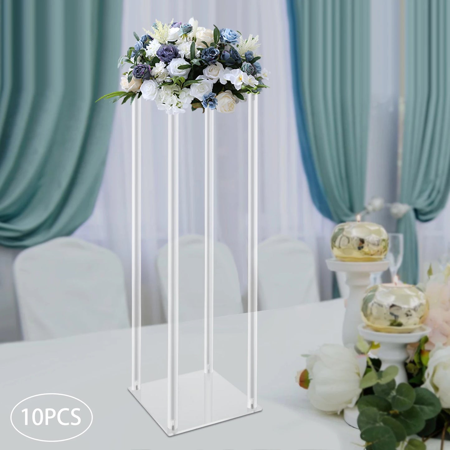 10Pcs Acrylic Vase Wedding Flower Stands