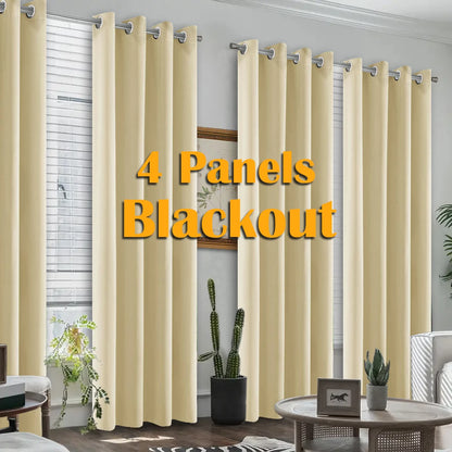 4PCS Blackout Curtains