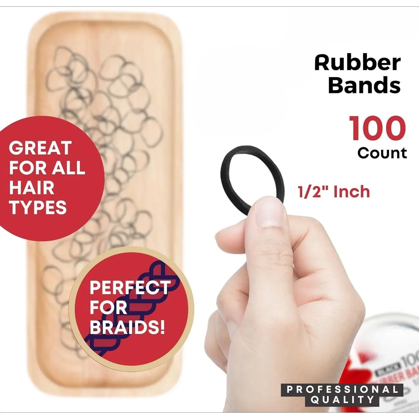 1000 RUBBER BANDS 1/2" #BLACK