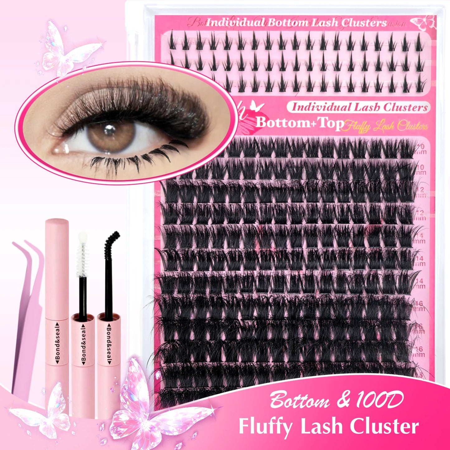 6 Boxes Lash Cluster Extensions 30D40D50D60D80D100D & Wide Stem Lashes