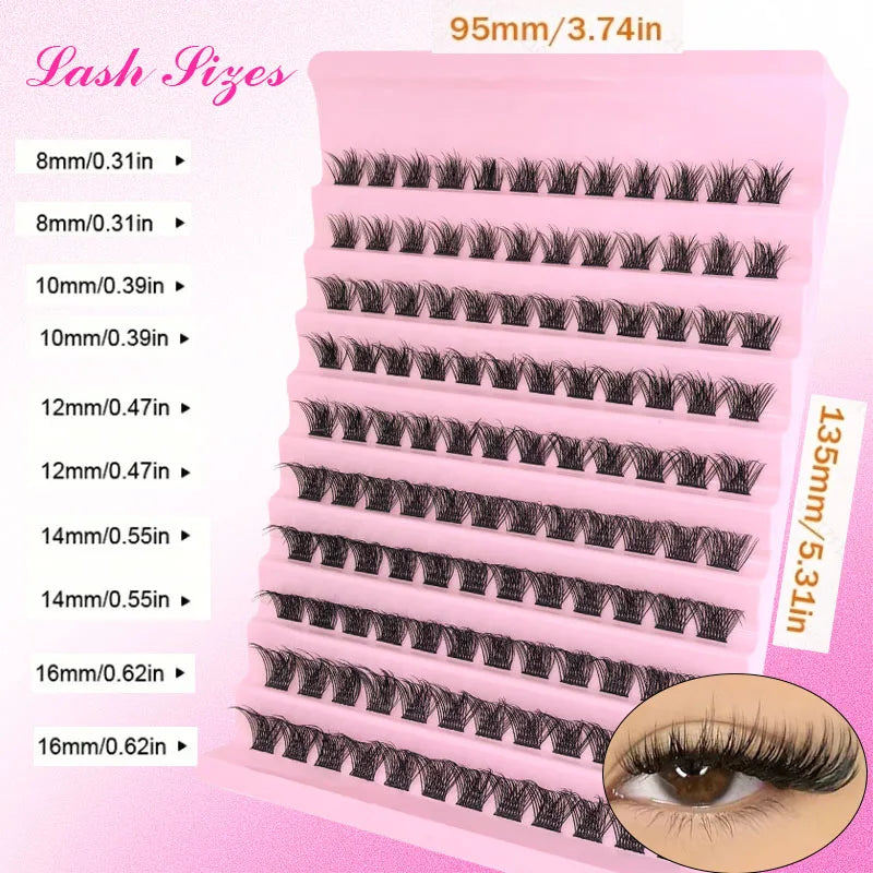 Eyelash Extension  Mix Lash Clusters with Lash Bond and Seal and Lash Accessories