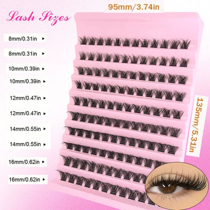 Eyelash Extension  Mix Lash Clusters with Lash Bond and Seal and Lash Accessories
