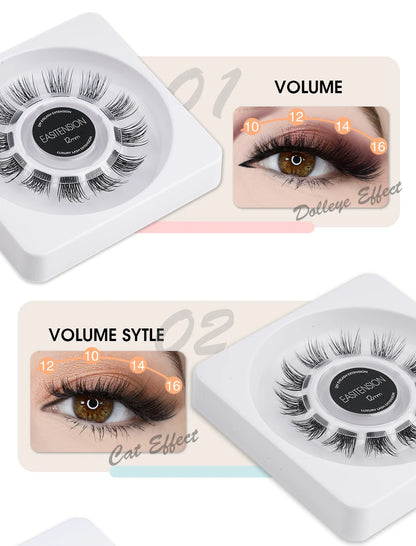 EASITENSION  9 Styles DIY Cluster Eyelash Extension Faux Mink  Natural Dovetail