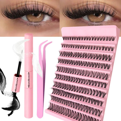 Eyelash Extension  Mix Lash Clusters with Lash Bond and Seal and Lash Accessories