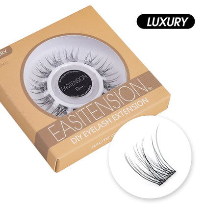 EASITENSION  9 Styles DIY Cluster Eyelash Extension Faux Mink  Natural Dovetail