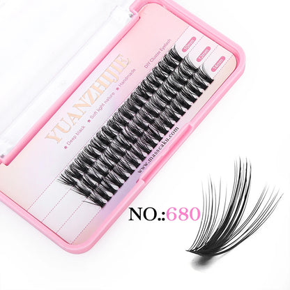 YUANZHIJIE Dramatic Eyelashes Bundles Soft Premium Mink Individual DIY Clusters Lashes