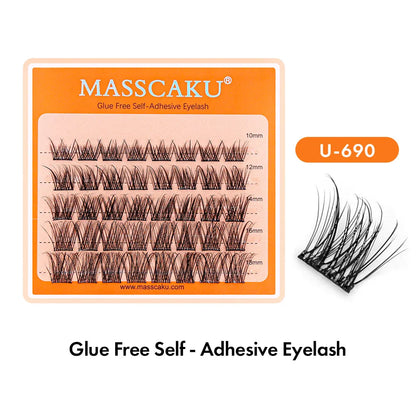 MASSCAKU Self Adhesive Cluster Lashes Glue-FreeEyelash Extension Individual Lashes