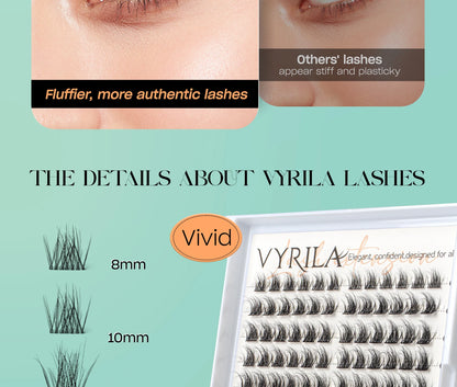 VYRILA 3D Wispy Individual Lashes Fluffy Natural 8-16mm D Curl