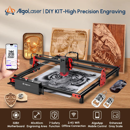 Algolaser DIY KIT 20W Powerful Laser Engraver Cutter Tools Metal Glass Wifi/PC Wood CNC Lase Engraving Cutting Machine Printer