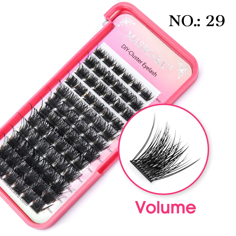 MASSCAKU 0.07mm  Hybrid Eyelashes Waterproof Handmade DIY Clusters