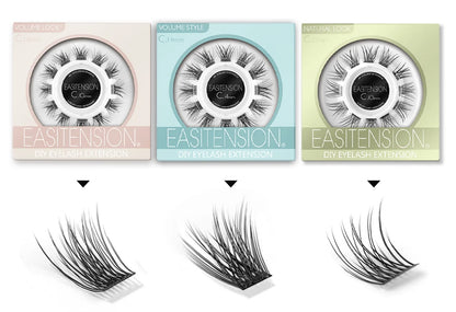 EASITENSION  9 Styles DIY Cluster Eyelash Extension Faux Mink  Natural Dovetail