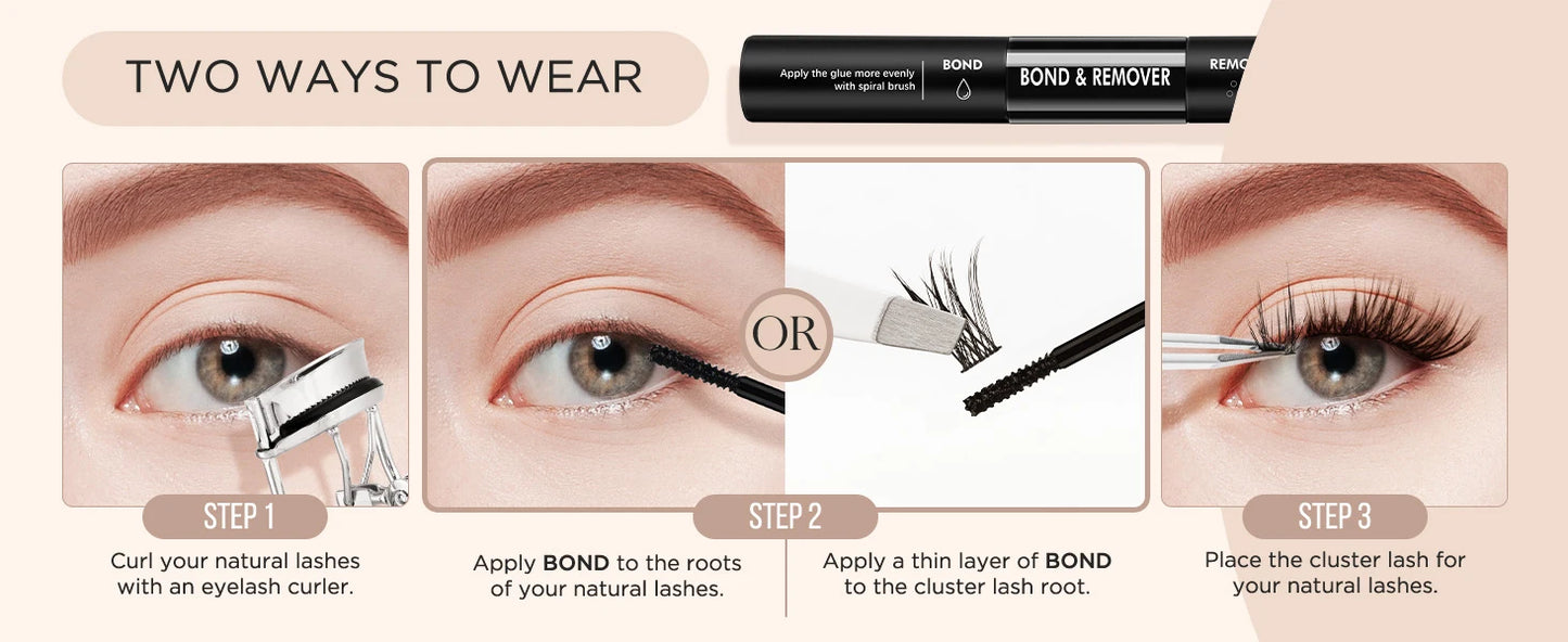 EASITENSION Glue False Eyelashes 2 In 1 Bond and Seal Lash Glue ,Waterproof Long Lasting