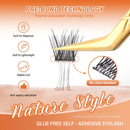 MASSCAKU DIY Self-Adhesive Cluster Lashes 5Rows/Box  Reusable