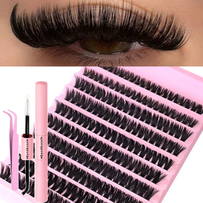 Eyelash Extension  Mix Lash Clusters with Lash Bond and Seal and Lash Accessories
