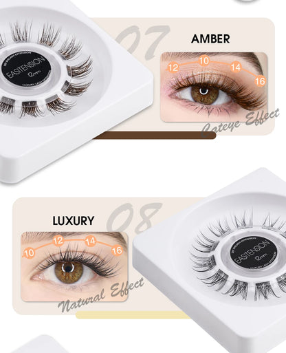EASITENSION  9 Styles DIY Cluster Eyelash Extension Faux Mink  Natural Dovetail