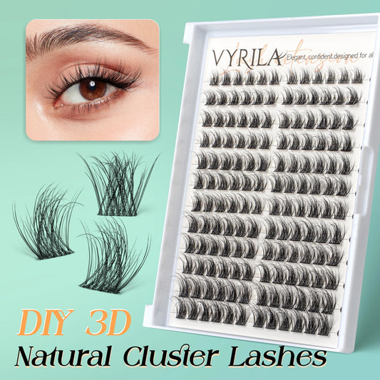 VYRILA 3D Wispy Individual Lashes Fluffy Natural 8-16mm D Curl